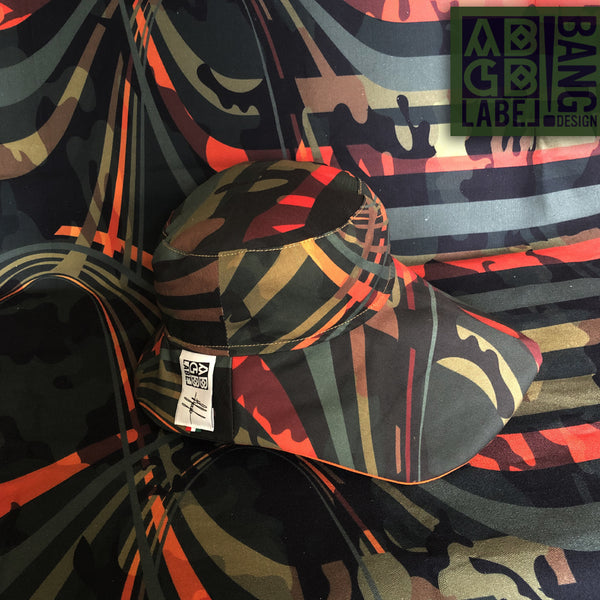 camo sombrero disegual hat